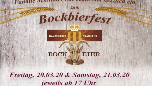 Bockbierfest unseres Vereinswirts am 20.03.20!